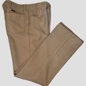 Vintage Wrangler pants polyester tan western casual dress  34x32